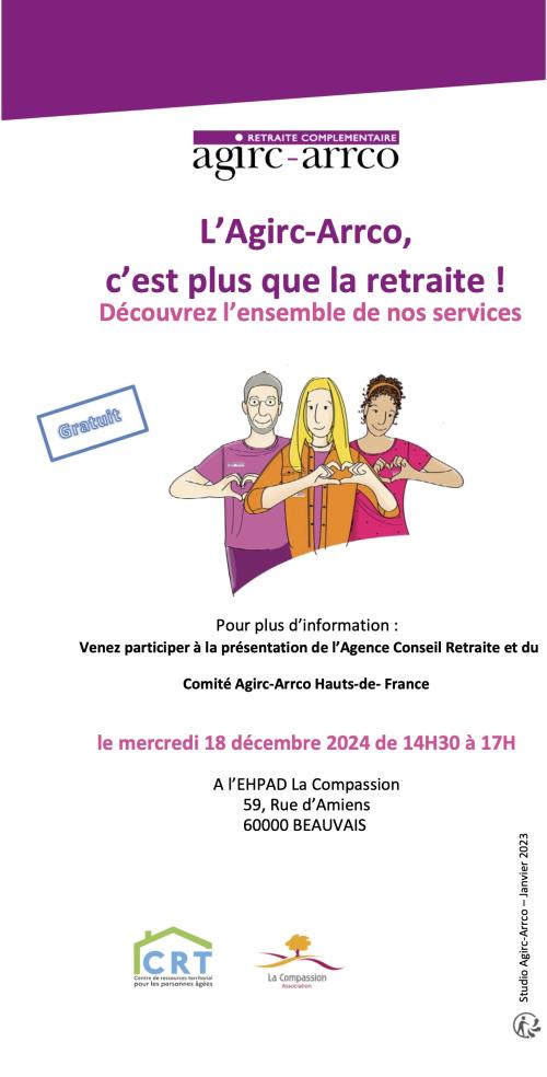 18 décembre 2024 à 14h30 Réunion d'information sur les services proposés par l'AGIRC-ARRCO