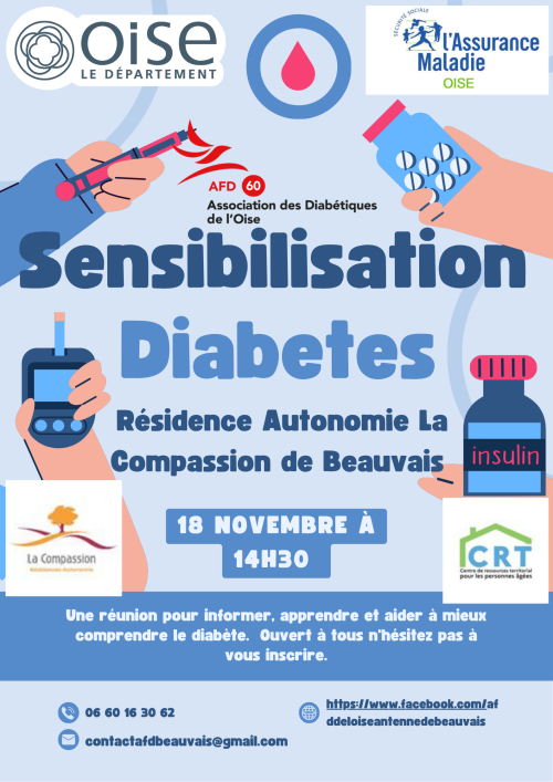 Réunion de sensibilisation sur le diabète 18/11 à Beauvais