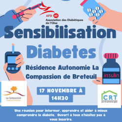 Réunion de sensibilisation sur le diabète 17/11 à Breteuil
